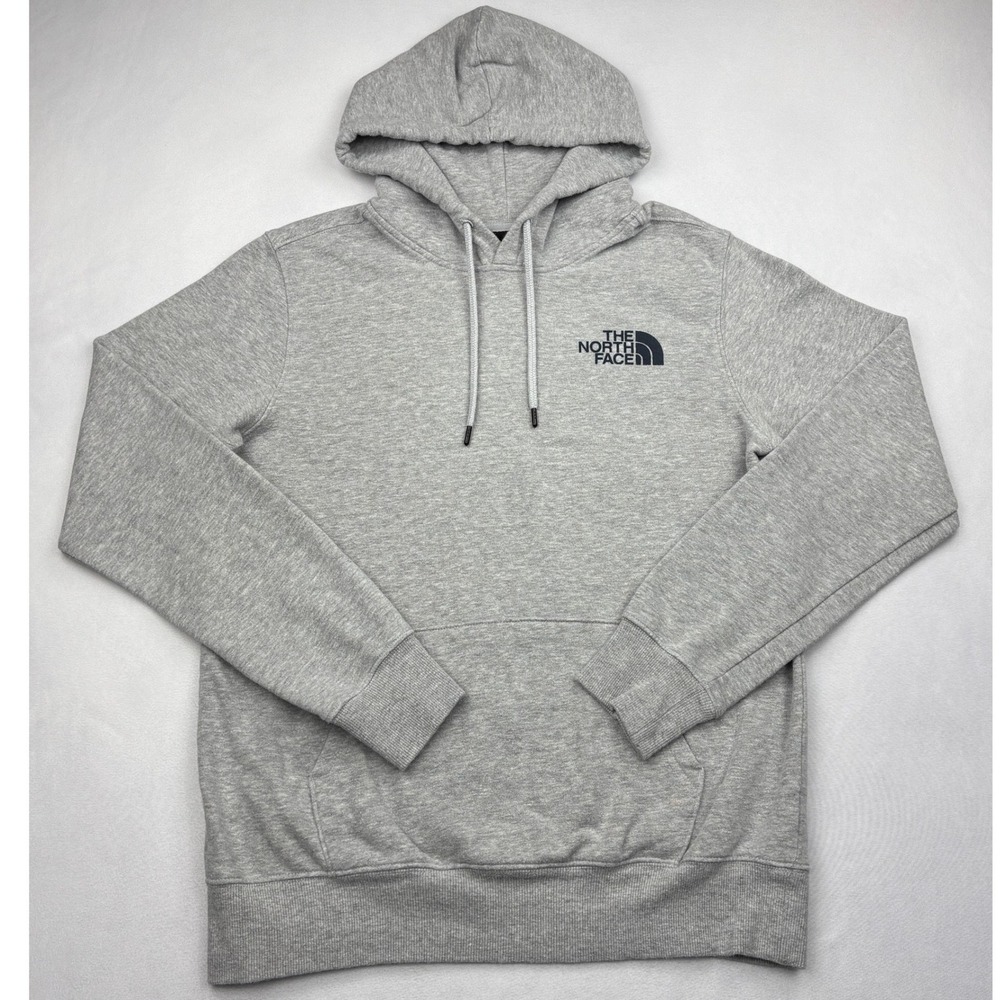 The North Face Hoodie Mens Small Gray Box NSE Pullover Fleece Sweatshirt Graphic